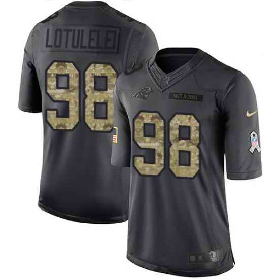 Nike Panthers #98 Star Lotulelei Black Mens Stitched NFL Limited 2016 Salute to Service Jersey